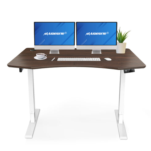 Maidesite Executive Series 55 inch Height Adjustable Standing Desk With Curved Desktop